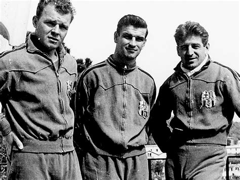 Kubala László, Kocsis Sándor és Czibor Zoltán, az Aranycsapat legendái a Barcelonában