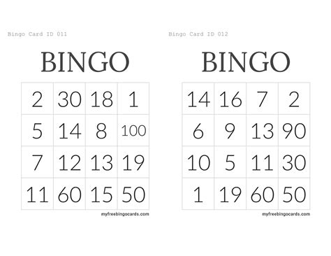 Bingo kártya német szavakkal