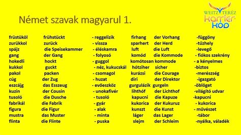Német szavak és számok táblán