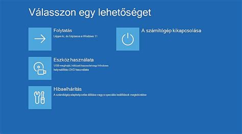 Windows Helyreállítási Környezet (WinRE) menü