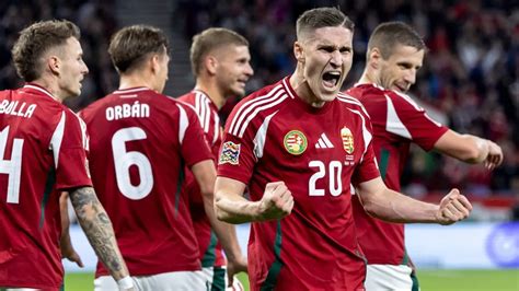 Magyar játékosok gólöröme Szerbia ellen