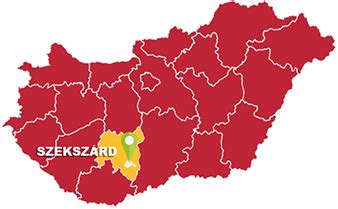Térkép Tolna megyéről Szekszárd kiemelésével