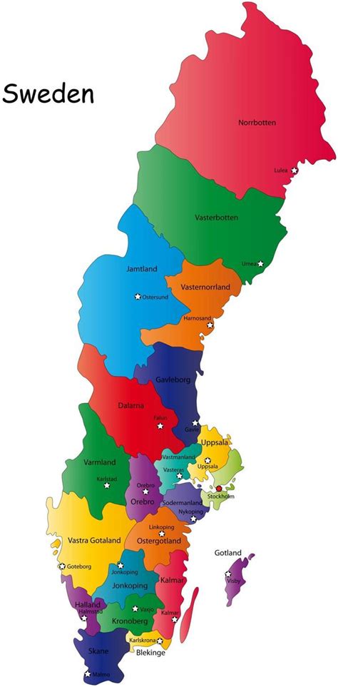 Svédország jégkorong térképe, Linköping és Leksand kiemelve