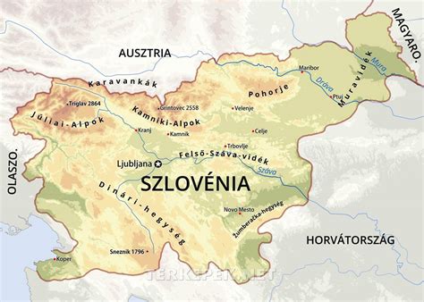 Szlovénia térképe a futballklubok elhelyezkedésével
