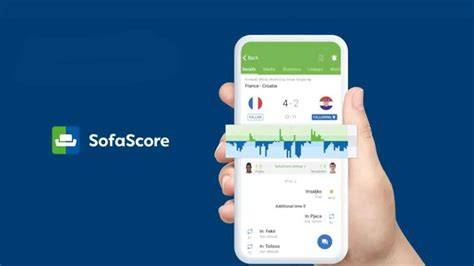 Mobiltelefon képernyője Sofascore alkalmazással