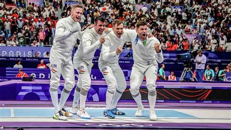 A magyar párbajtőrcsapat a párizsi olimpián