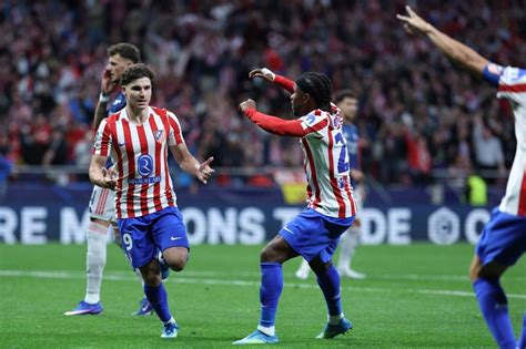 Atlético Madrid játékosok a Bajnokok Ligája meccsen
