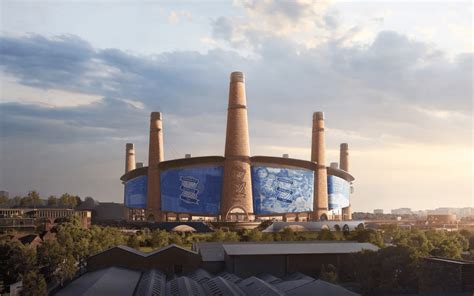 A Powerhouse Stadion külső látványterve kéményszerű tornyokkal és zárható tetővel