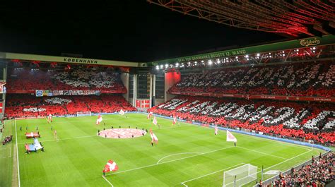 A Parken stadion látképe Koppenhágában