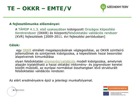 Az Országos Képesítési Keretrendszer (OKKR) magyarországi megvalósítása
