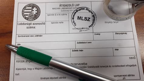 Az MLSZ NYIÁSZ dokumentumának címlapja
