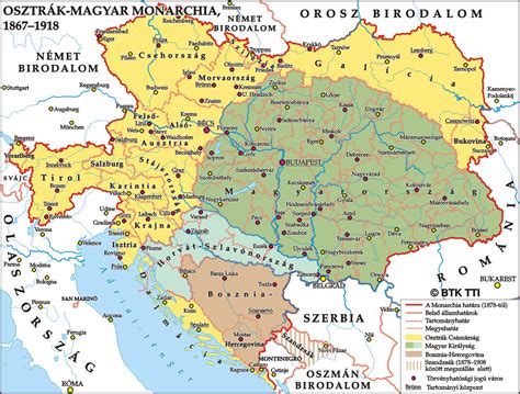 Térkép: Az Osztrák-Magyar Monarchia és a novibazári szandzsák