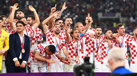 Horvát válogatott focisták a mezükben meccsen