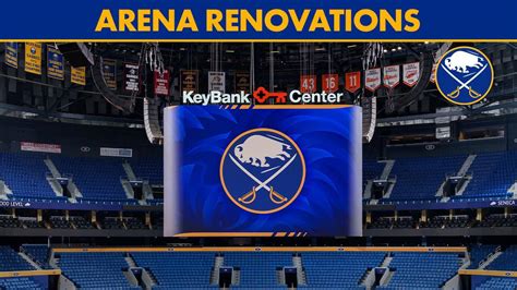 Buffalo Sabres logó a KeyBank Center előtt