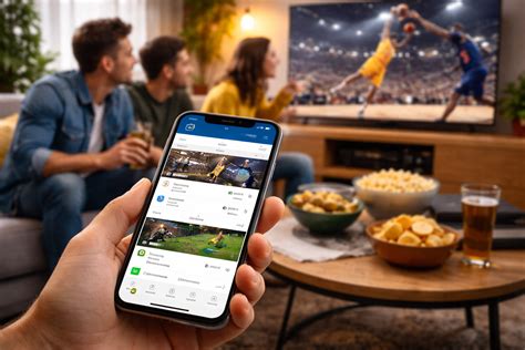 UEFA mobilalkalmazás kezelőfelülete és élő mérkőzéskövetés