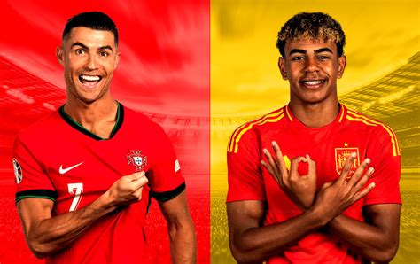 Lamine Yamal és Cristiano Ronaldo portréja a Nemzetek Ligája döntője előtt