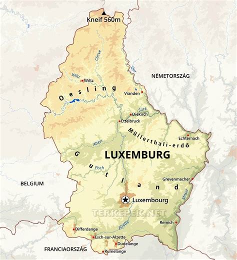 térkép Luxemburg elhelyezkedéséről és demográfiai adatairól