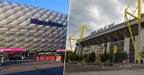 Signal Iduna Park és Allianz Arena stadionok látképe