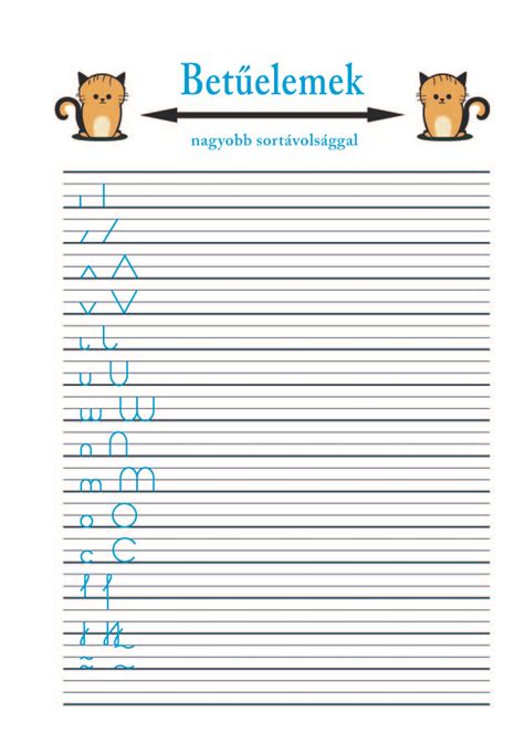 Betűelemek gyakorlása írásfejlesztő munkafüzettel