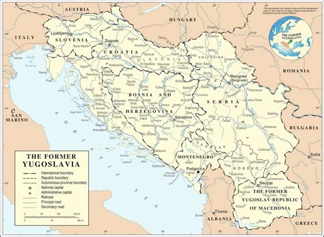 Térkép a volt Jugoszlávia területéről a legfontosabb szurkolói központokkal
