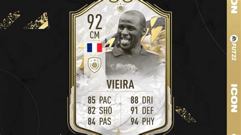Patrick Vieira FIFA 20 Icon card stats