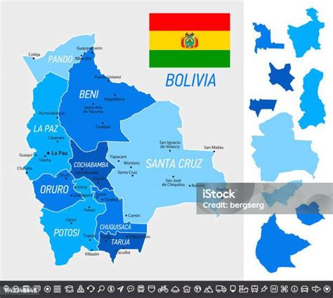 Bolívia földrajzi térképe, hegyvidéki tájakkal