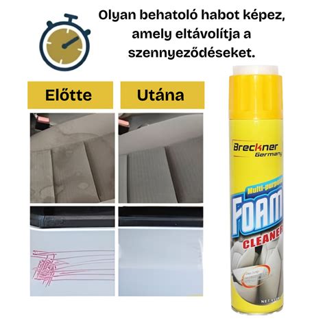 Tisztítóhab használati lépései infografika
