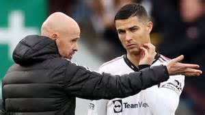Cristiano Ronaldo és Erik ten Hag a Manchester United edzője