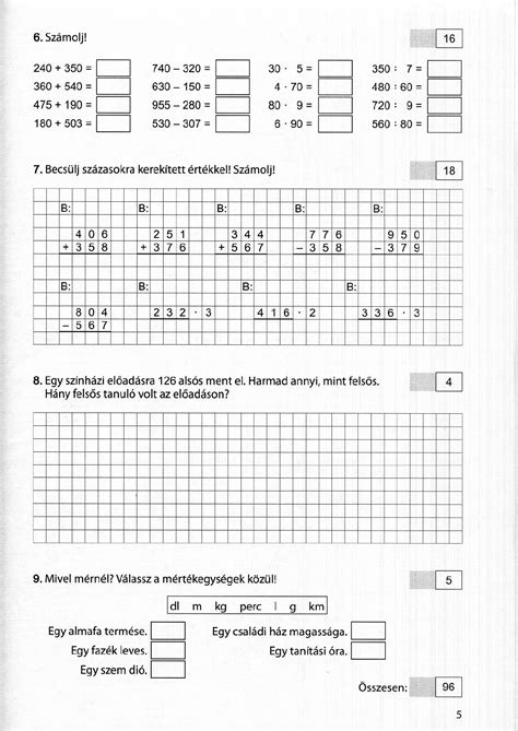 Matematikai kompetenciafejlesztés 5. osztály