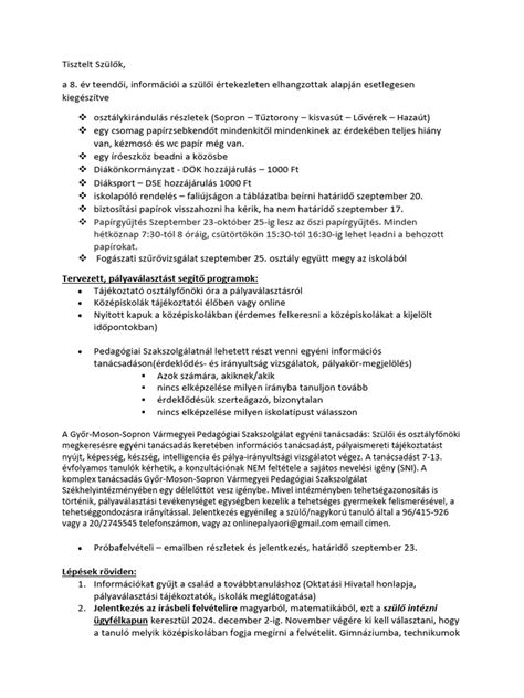 Szülői értekezlet a Semmelweis Egyetem Városmajori Klinikáján