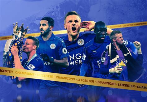 A Leicester City csapata a Premier League trófeával