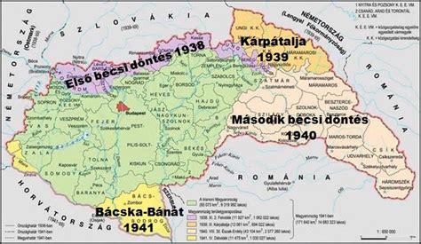 történelmi térkép az 1940-es bécsi döntésről