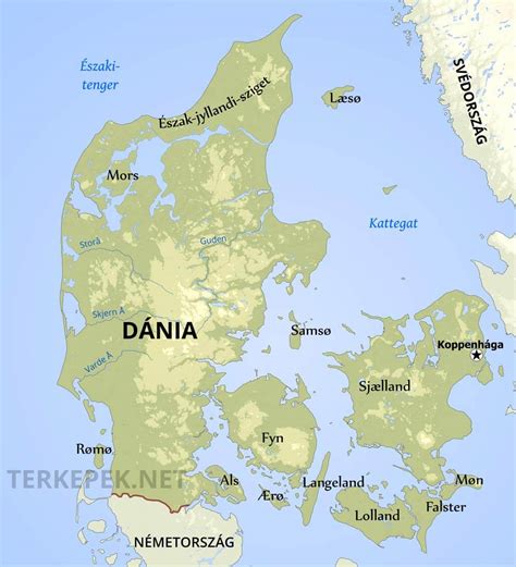 Dánia térképe futballstadionokkal