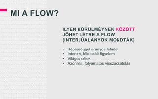 Flow élményt illusztráló grafika fókuszált emberrel