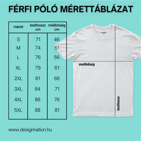 Mérettáblázat férfi pólókhoz