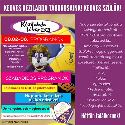 Békéscsabai Kézilabda Tábor foglalkozás