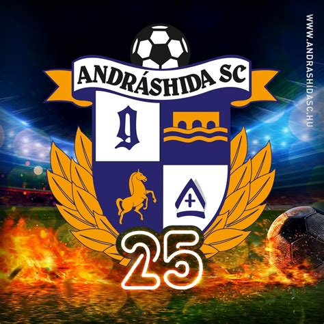 Az Andráshida SC logója és a 2014-15-ös bajnokcsapat