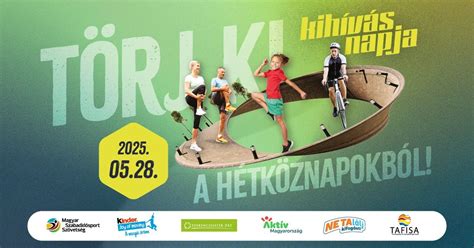 Emberek csoportja sportol a Kihívás Napja eseményen