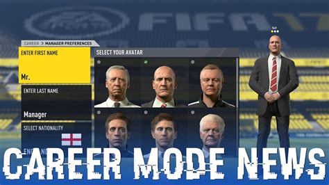 FIFA 17 Karrier Mód menedzsment képernyő