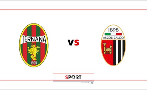 Labdarúgó mérkőzés látképe, Ascoli és Ternana csapatlogókkal