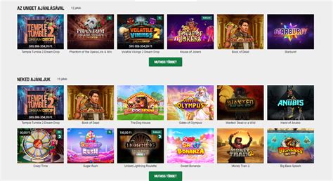 Unibet kaszinó játékok áttekintése
