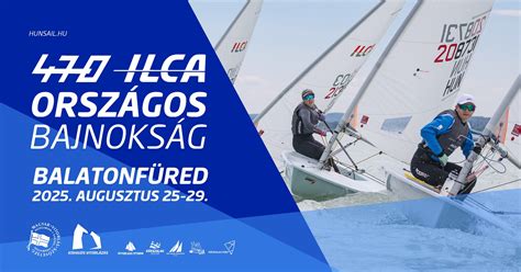 A Magyar Vitorlás Szövetség logója és a Balaton térképe kiemelve a versenyhelyszíneket