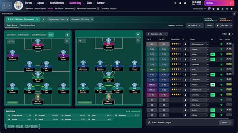 Football Manager 26 taktikai felület