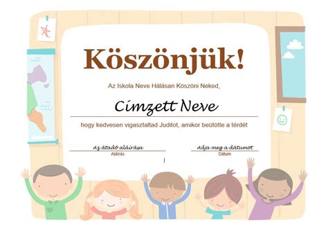 Oklevél motiváló gyerekeknek