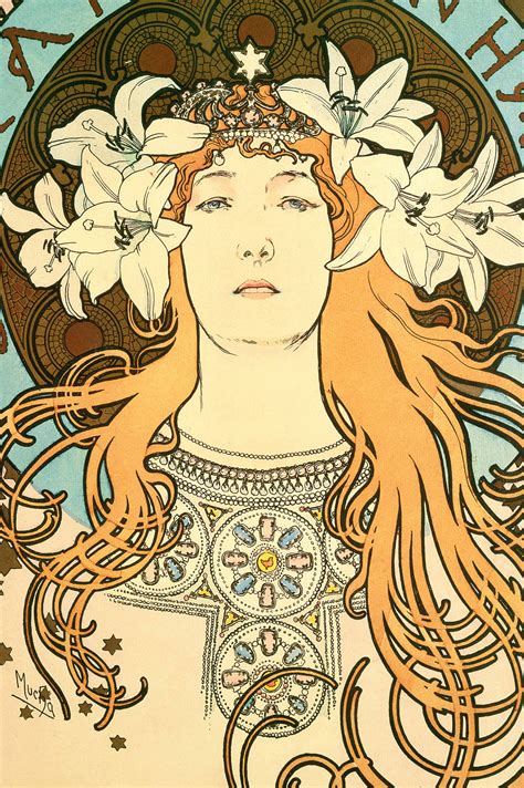 Alfons Mucha Szláva istennő ábrázolása