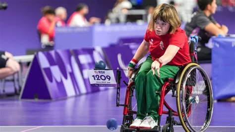 Nagy Vivien boccia sportoló a pályán