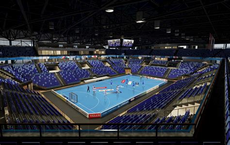 Zágrábi Arena stadion a kézilabda mérkőzésre készülve