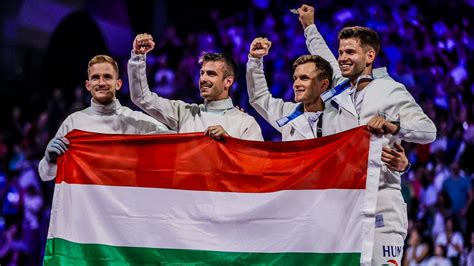 A magyar párbajtőr csapat tagjai a mexikói olimpián
