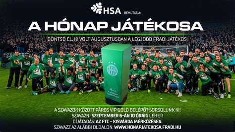 Online szavazási felület a Hónap Játékosa díjra