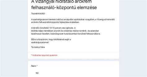 Kérdőív kitöltése sport témában
